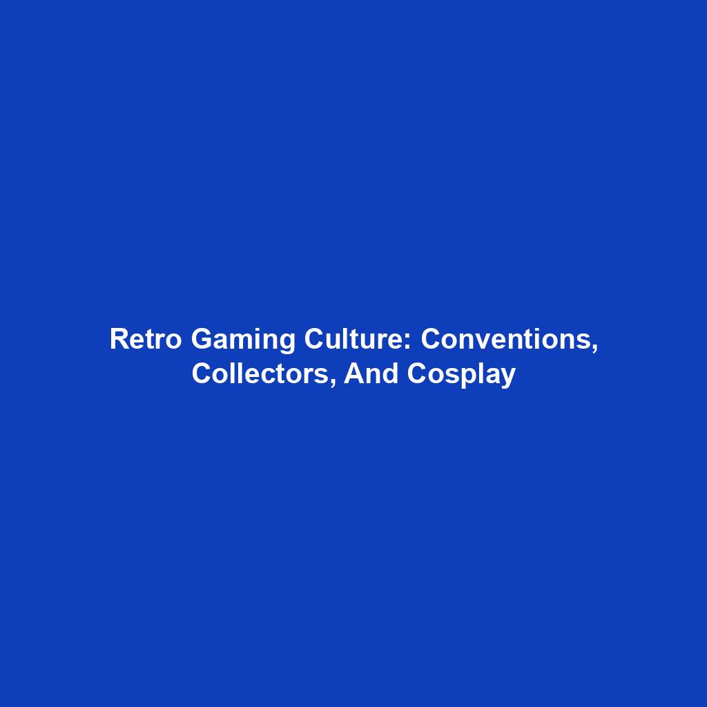 Retro Gaming Culture: Conventions, Collectors, And Cosplay