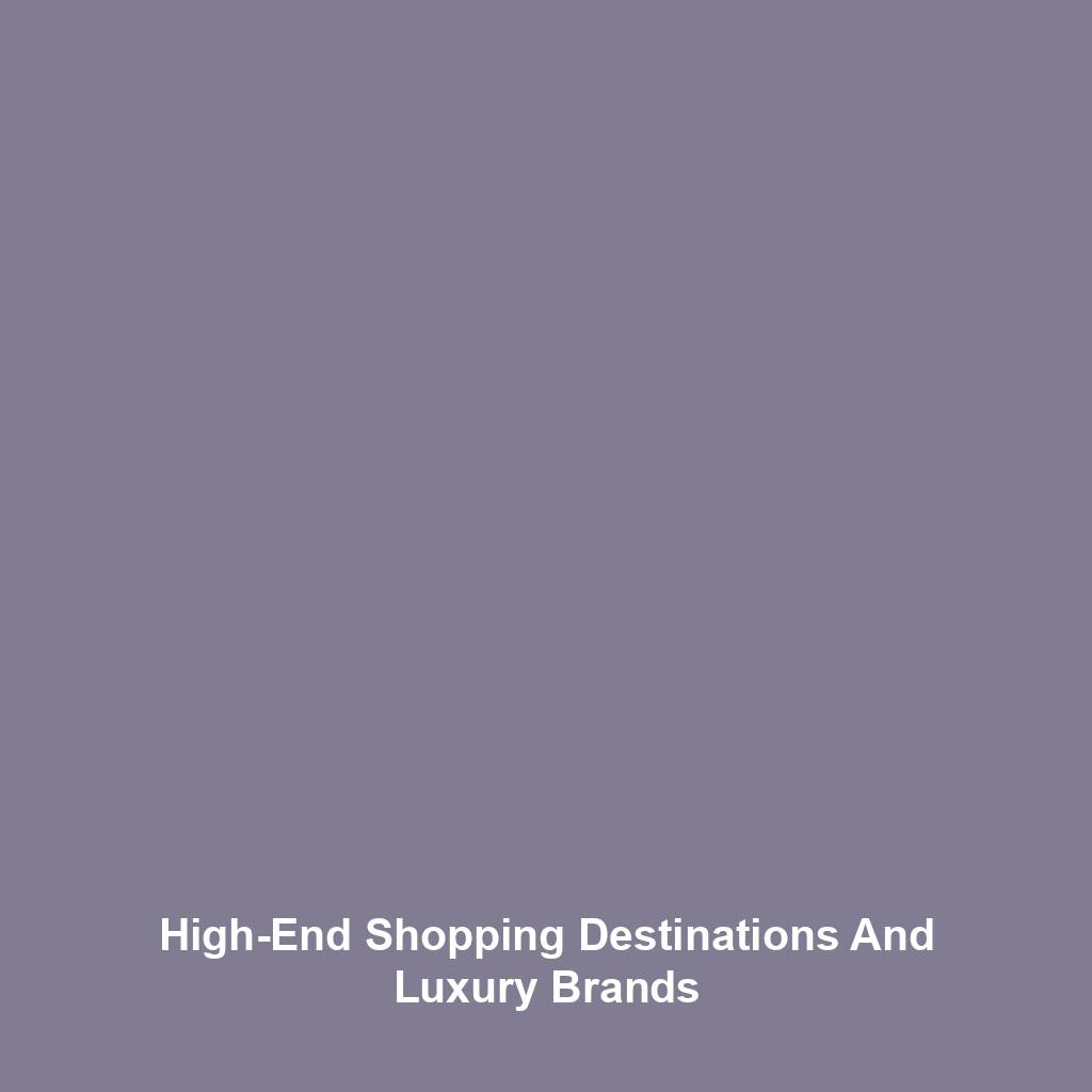 High-End Shopping Destinations And Luxury Brands